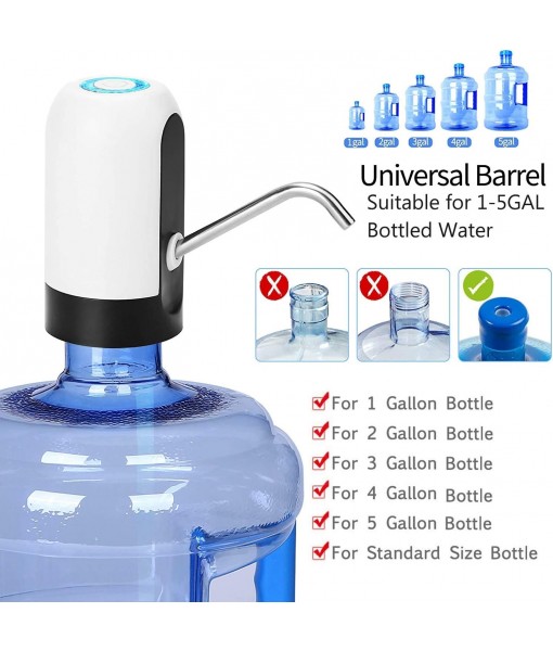 Water Bottle Pump 5 Gallon Water Bottle Dispenser USB Charging Automatic