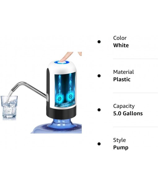 Water Bottle Pump 5 Gallon Water Bottle Dispenser USB Charging Automatic