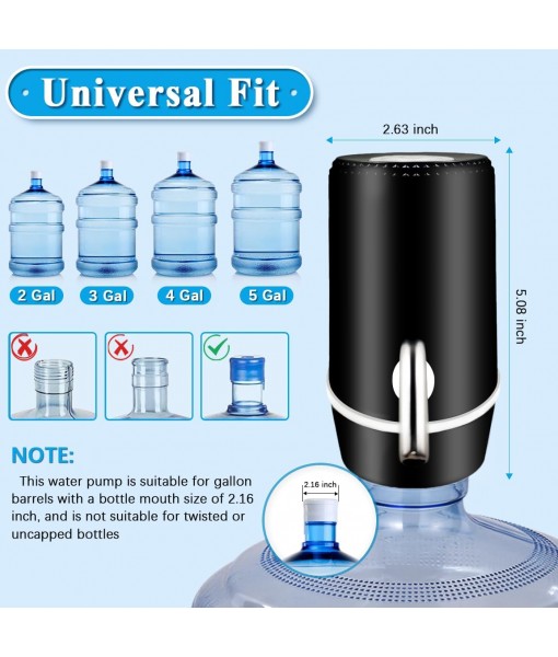 5 Gallon Water Dispenser,Electric Water Bottle Pump with Switch and USB Charging